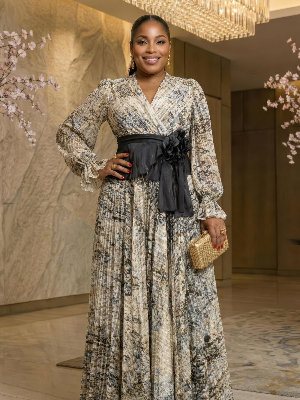 Plus Size Clara Foil Print Maxi Dress